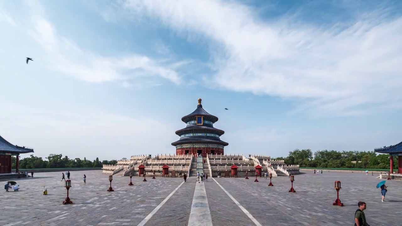 中国北京天坛公园的祈福殿视频下载