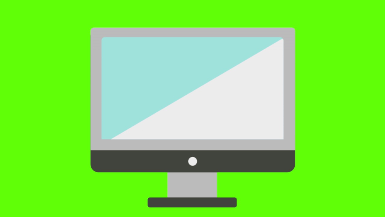 矢量设计的一个计算机屏幕上的绿色屏幕背景视频素材