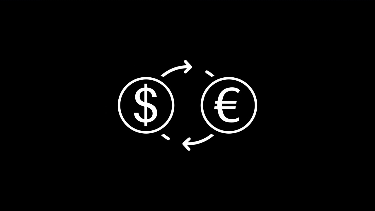 货币兑换美元欧元图标动画。视频下载