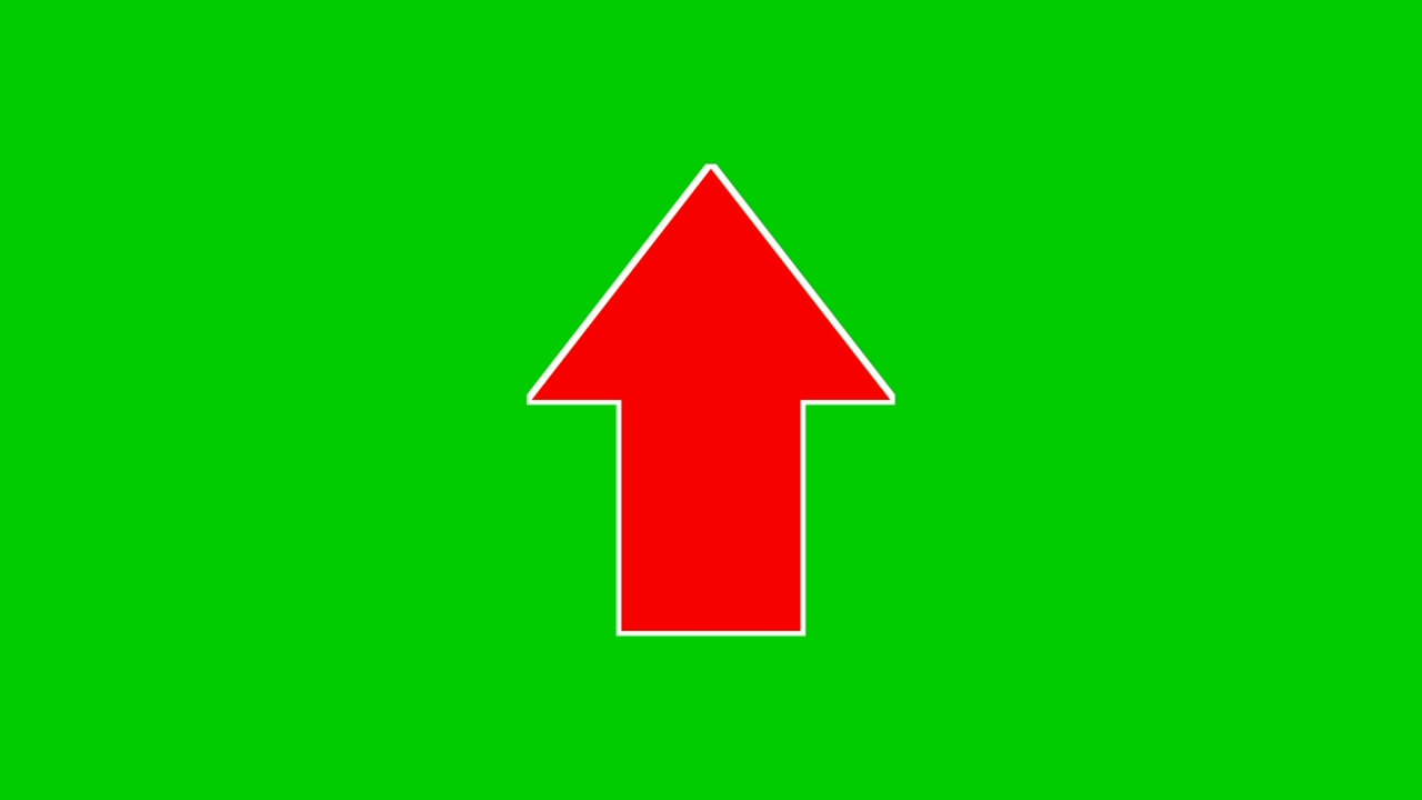 绿屏动画箭头，红屏动画箭头向上指向绿屏背景视频下载