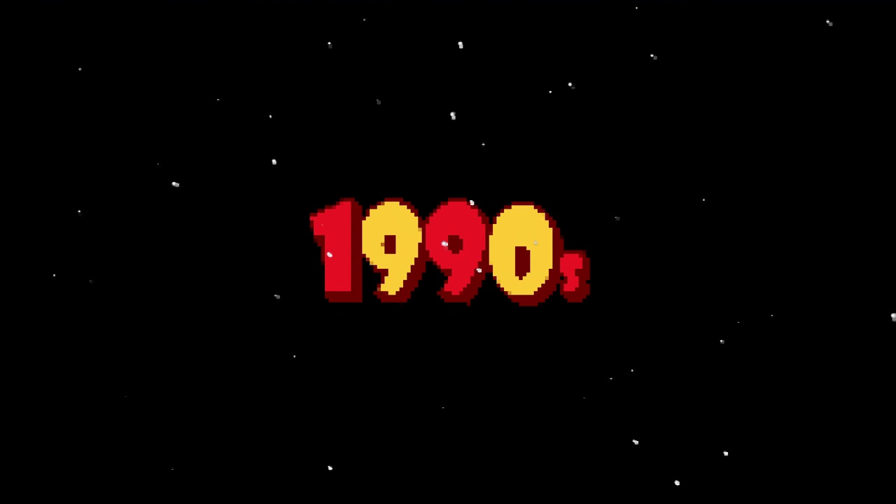 20世纪90年代的小故障图标动画。视频下载