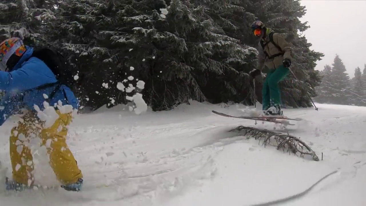 滑雪者和滑雪视频下载