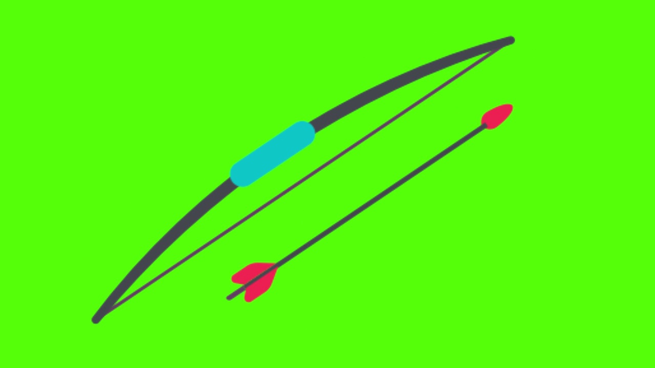 矢量设计的一个拱形和箭头上的绿色屏幕背景视频下载