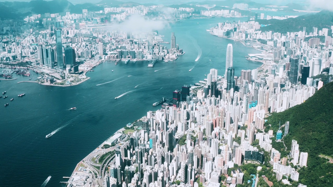 航拍的城市。香港的俯视图视频素材