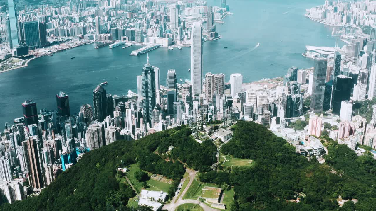这座城市的航拍照片。俯瞰香港视频素材