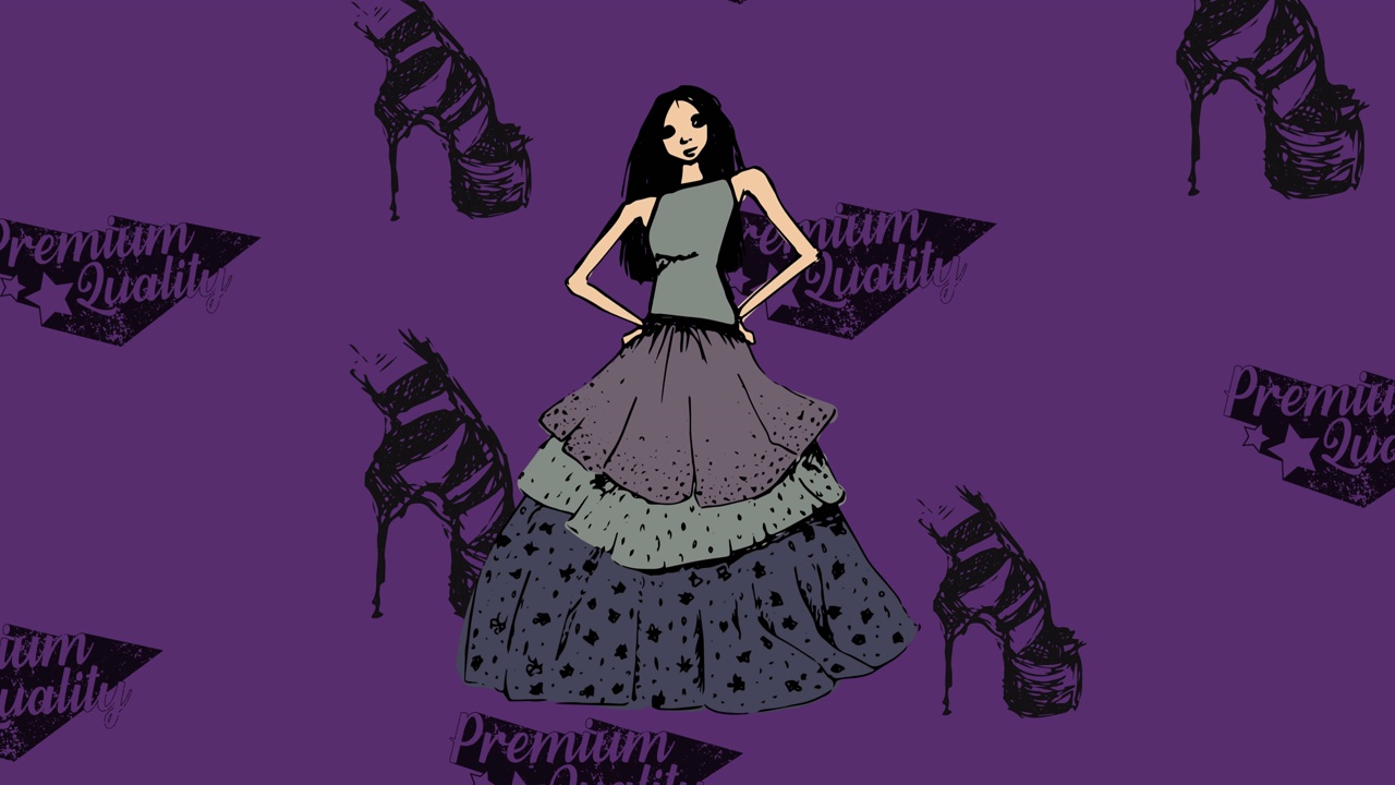 紫色背景上的鞋子图标和模型的动画视频下载