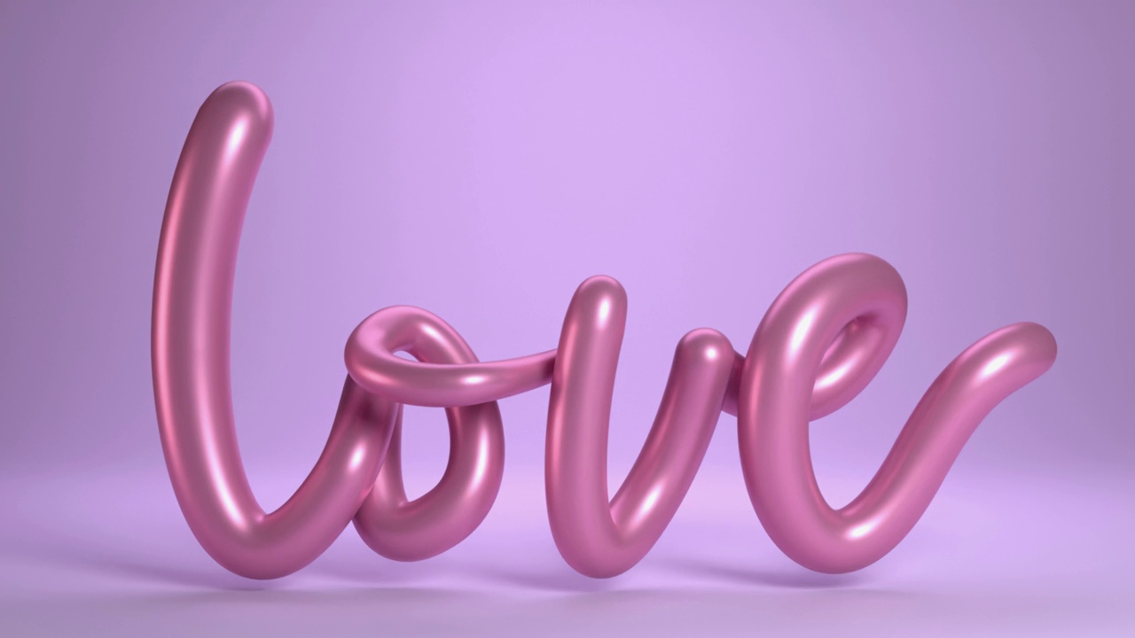 摘要情人节贺卡背景与粉红色的爱情文本由糖果在4K分辨率视频下载