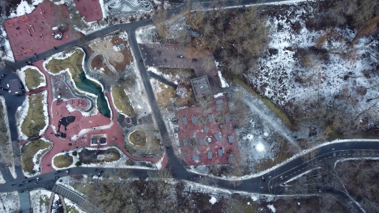 冬季户外空中乒乓球运动场视频下载