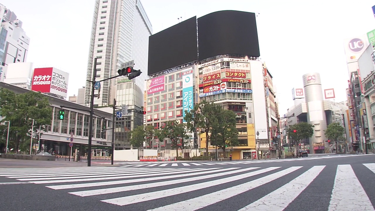 安静的涩谷路口，东京，日本视频下载
