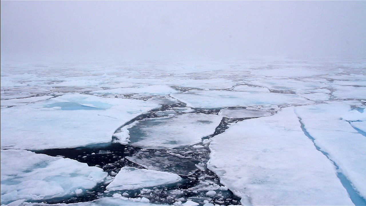 北冰洋大块的冰，北极，斯瓦尔巴特群岛视频下载