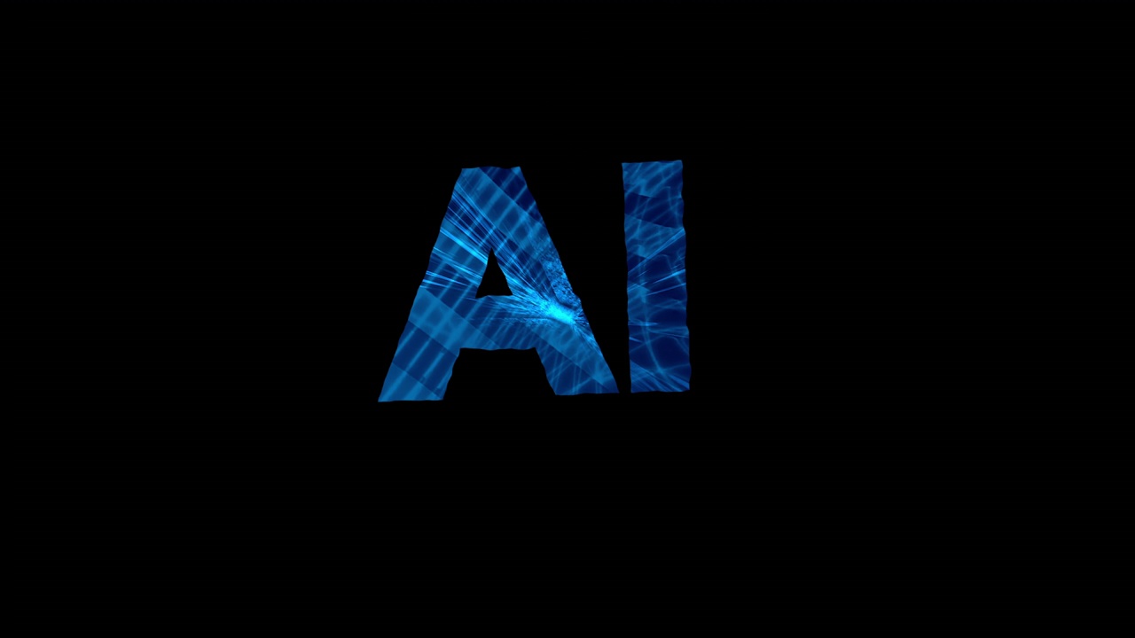 人工智能文本投影在黑色背景上视频下载