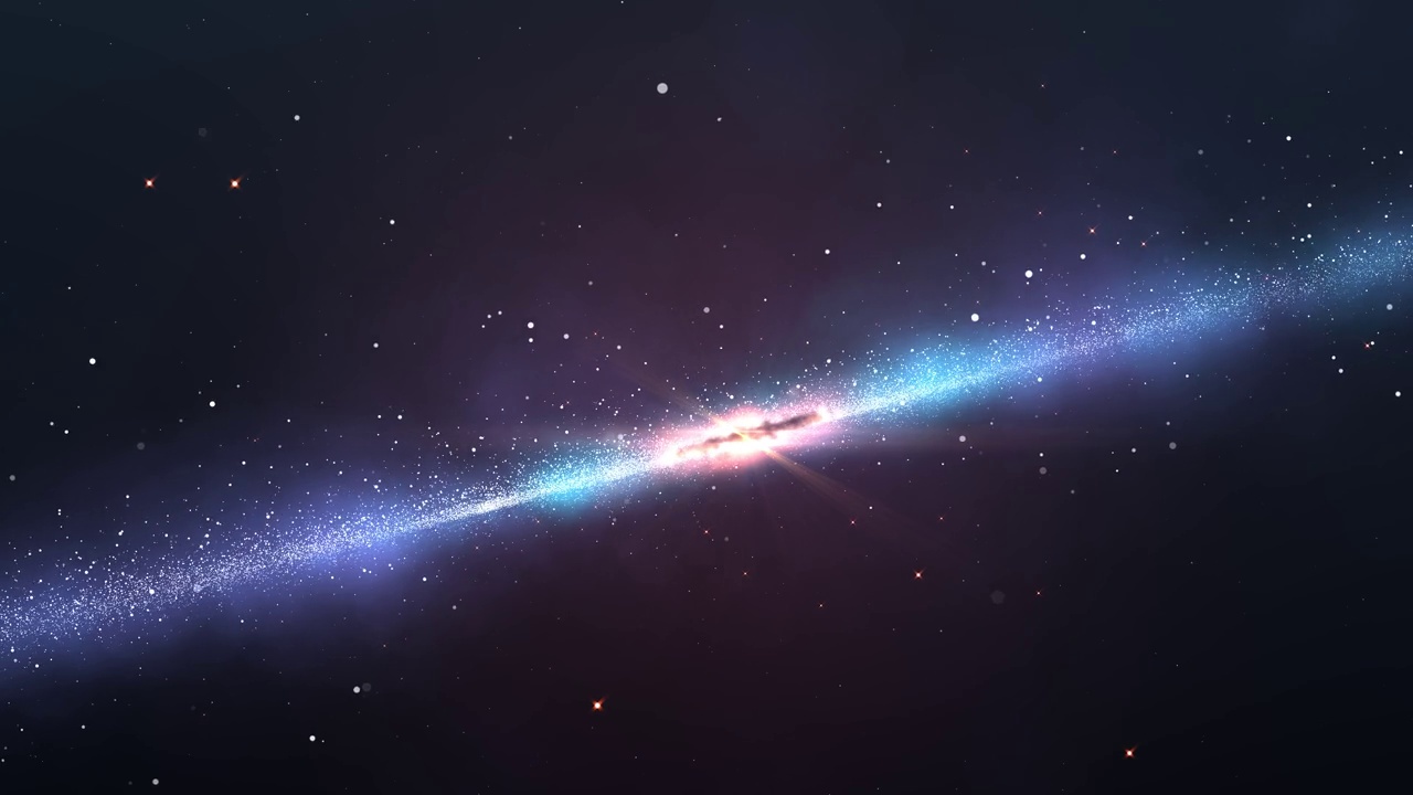 4K - 3D美丽的星系与明亮的闪烁的星星，飞行在深空，抽象视图星云空间宇宙运动背景视频下载
