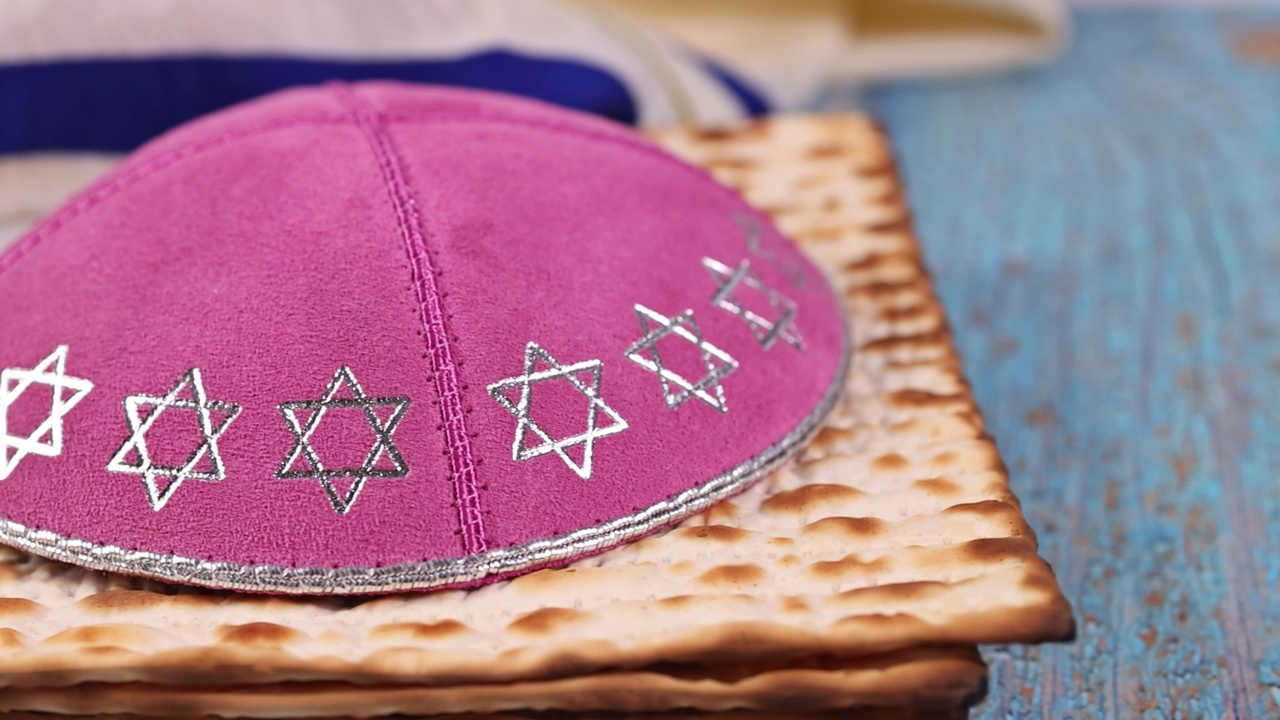 逾越节犹太逾越节用洁净无酵饼庆祝的传统节日视频下载