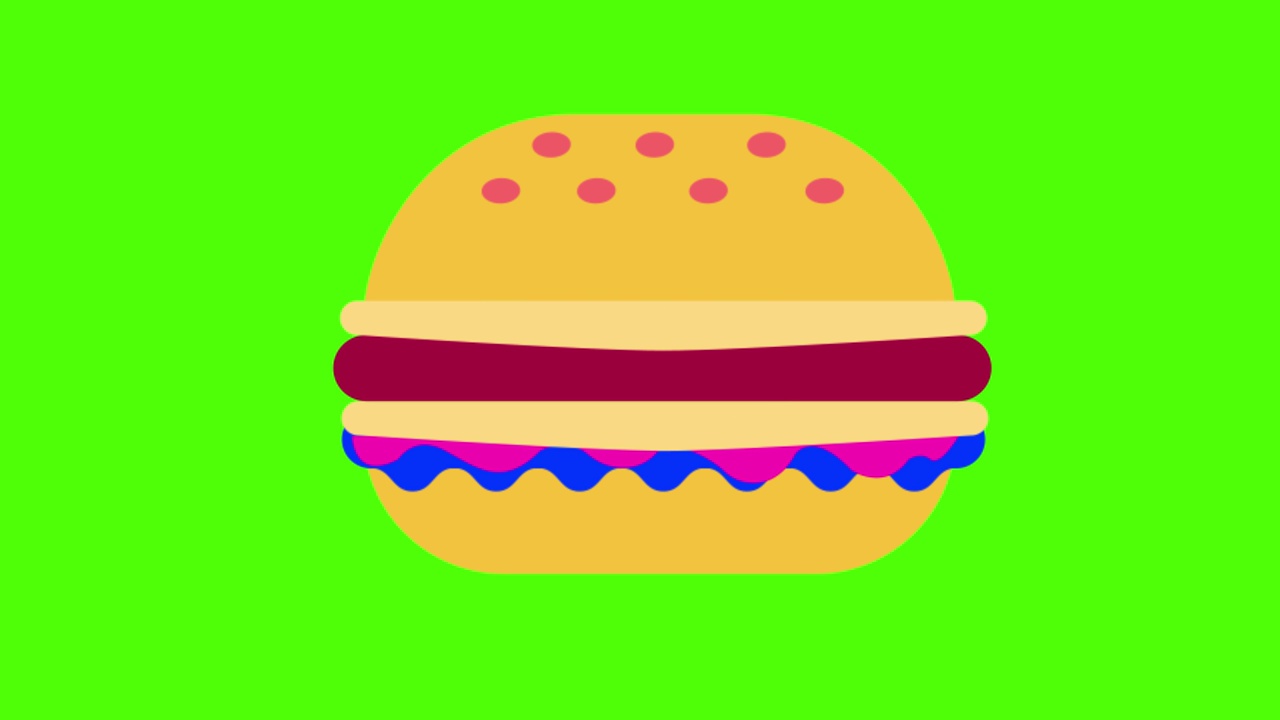 汉堡包被隔离在一个绿色的屏幕背景上视频素材
