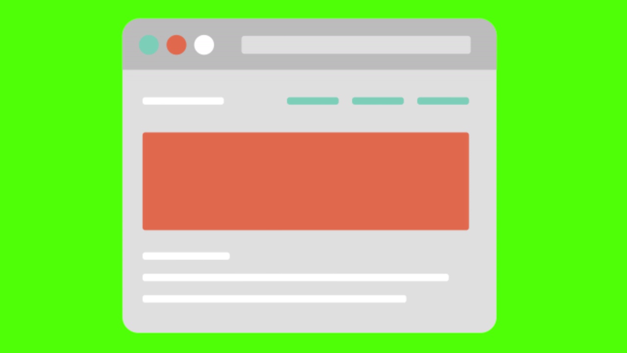 一个设计的网站在一个绿色的屏幕背景视频素材