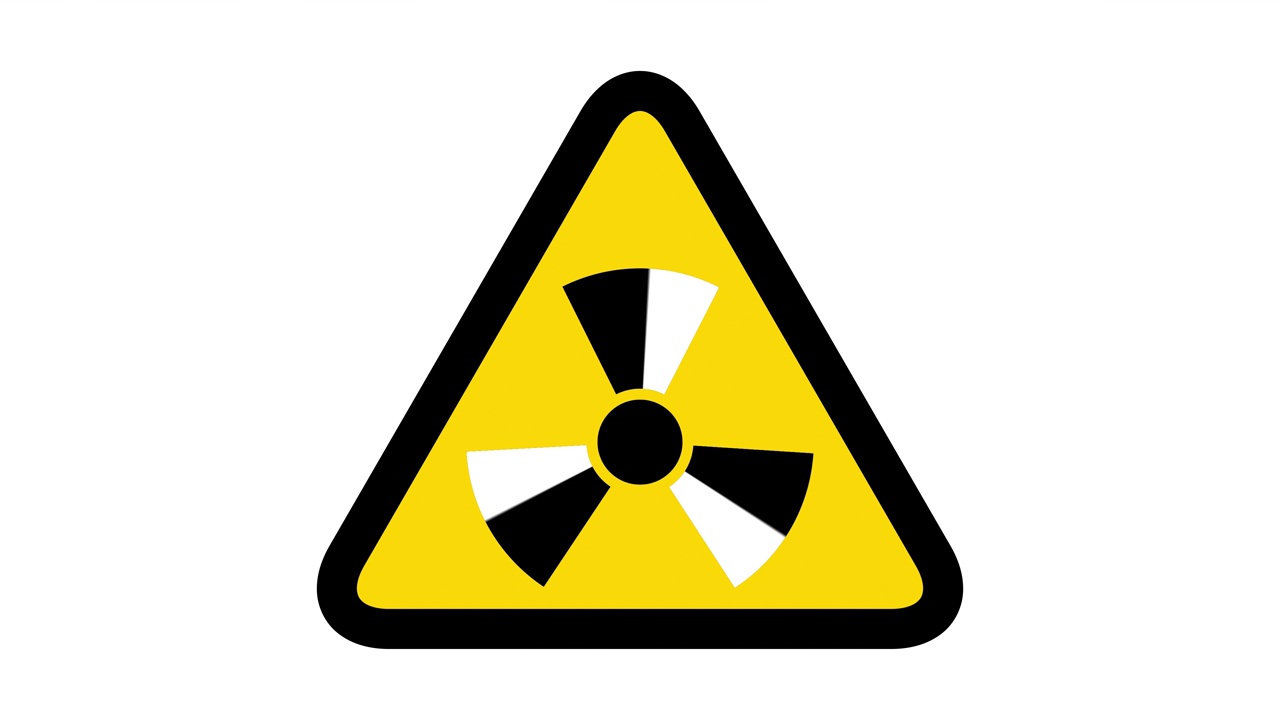 动画辐射危险警告标志。视频下载