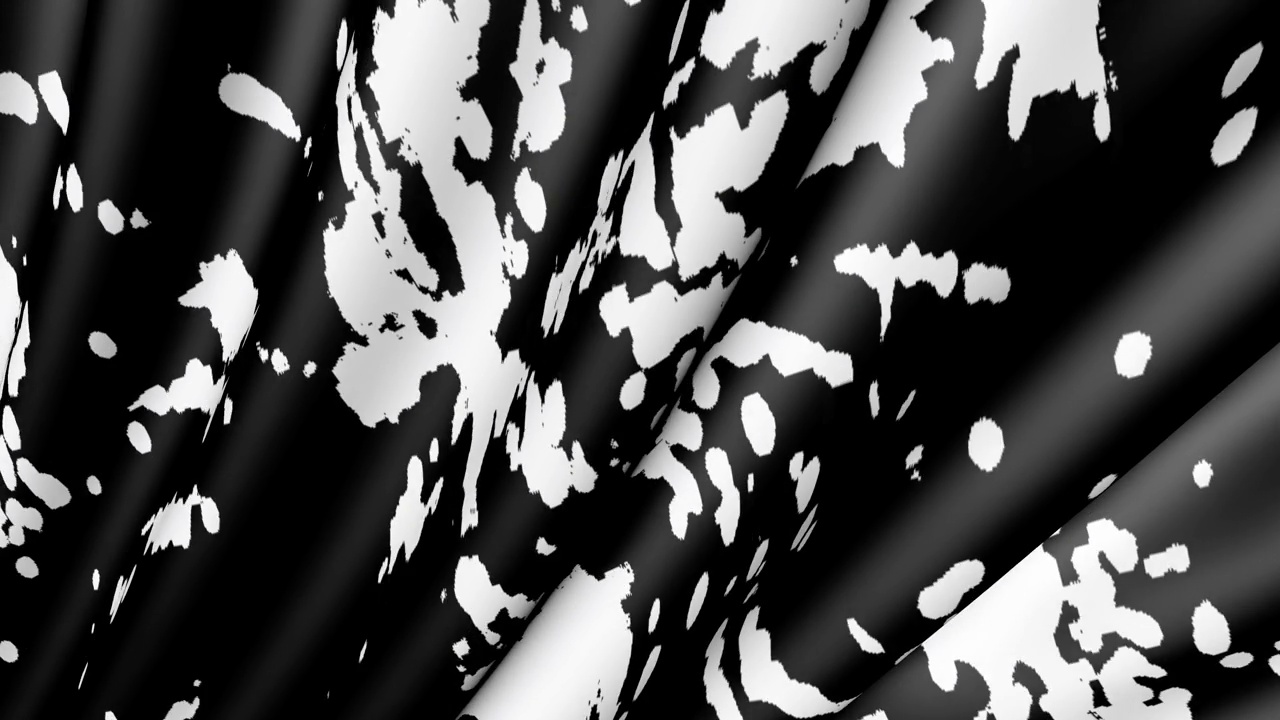 抽象的黑色织物上点缀着白色的烟花。视频下载