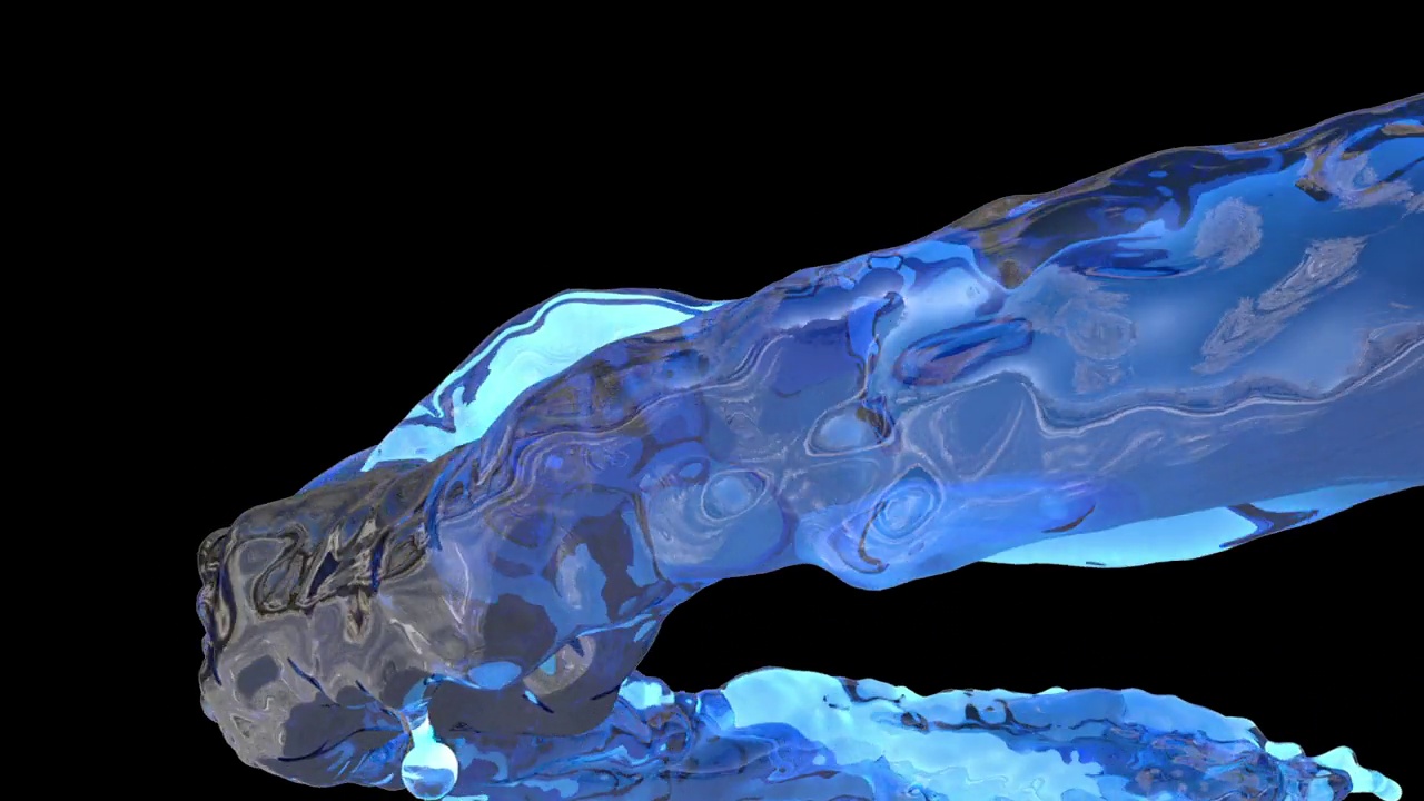 水流的3D动画在慢动作与Luma Matte视频素材