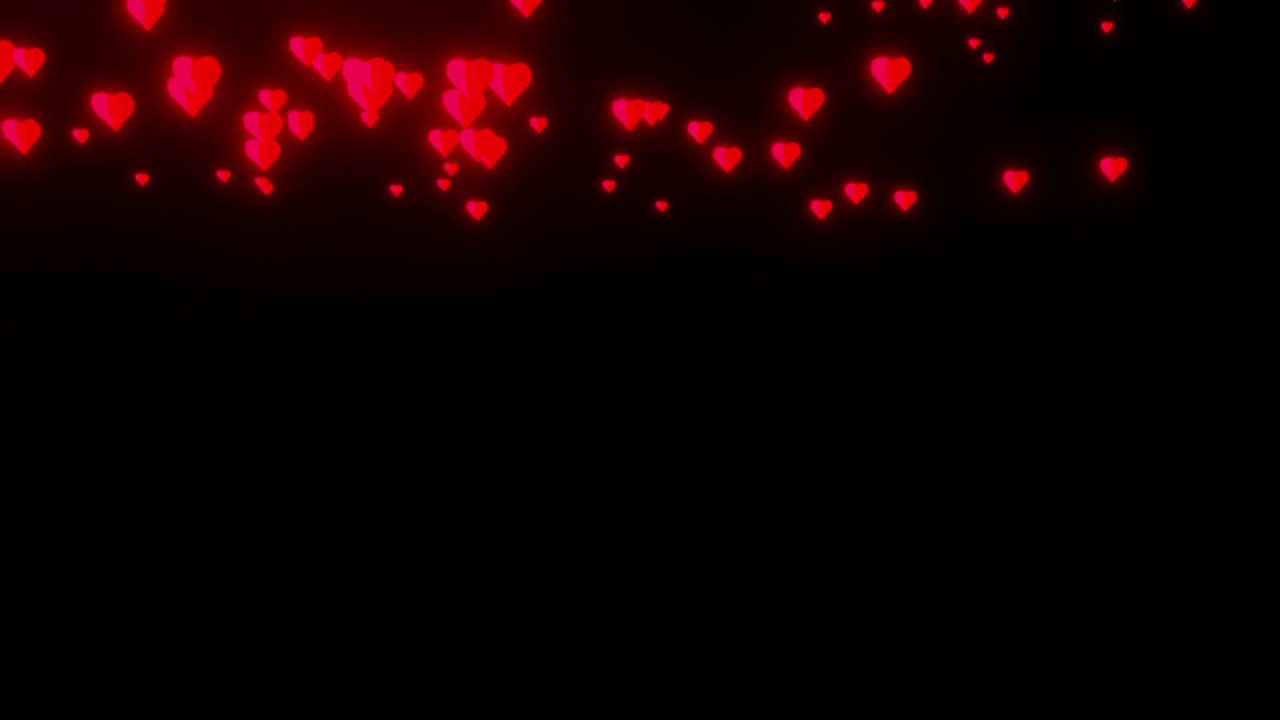 在情人节，红心会出现在循环背景上视频素材