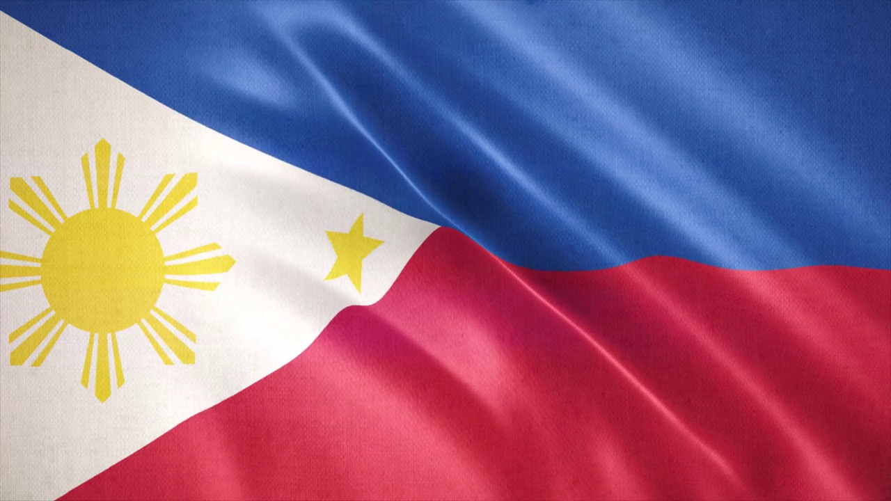 逼真的菲律宾国旗，旗帜背景动画视频下载
