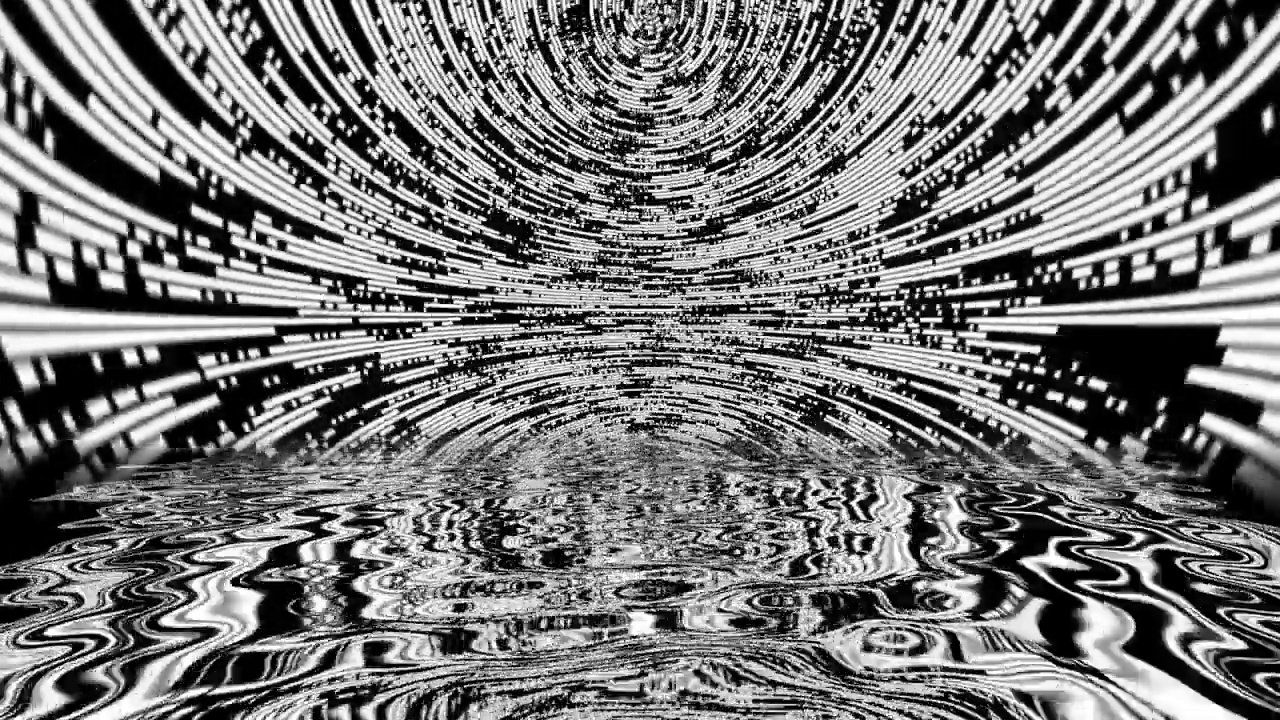 位流数字像素背景在水中的反射视频素材