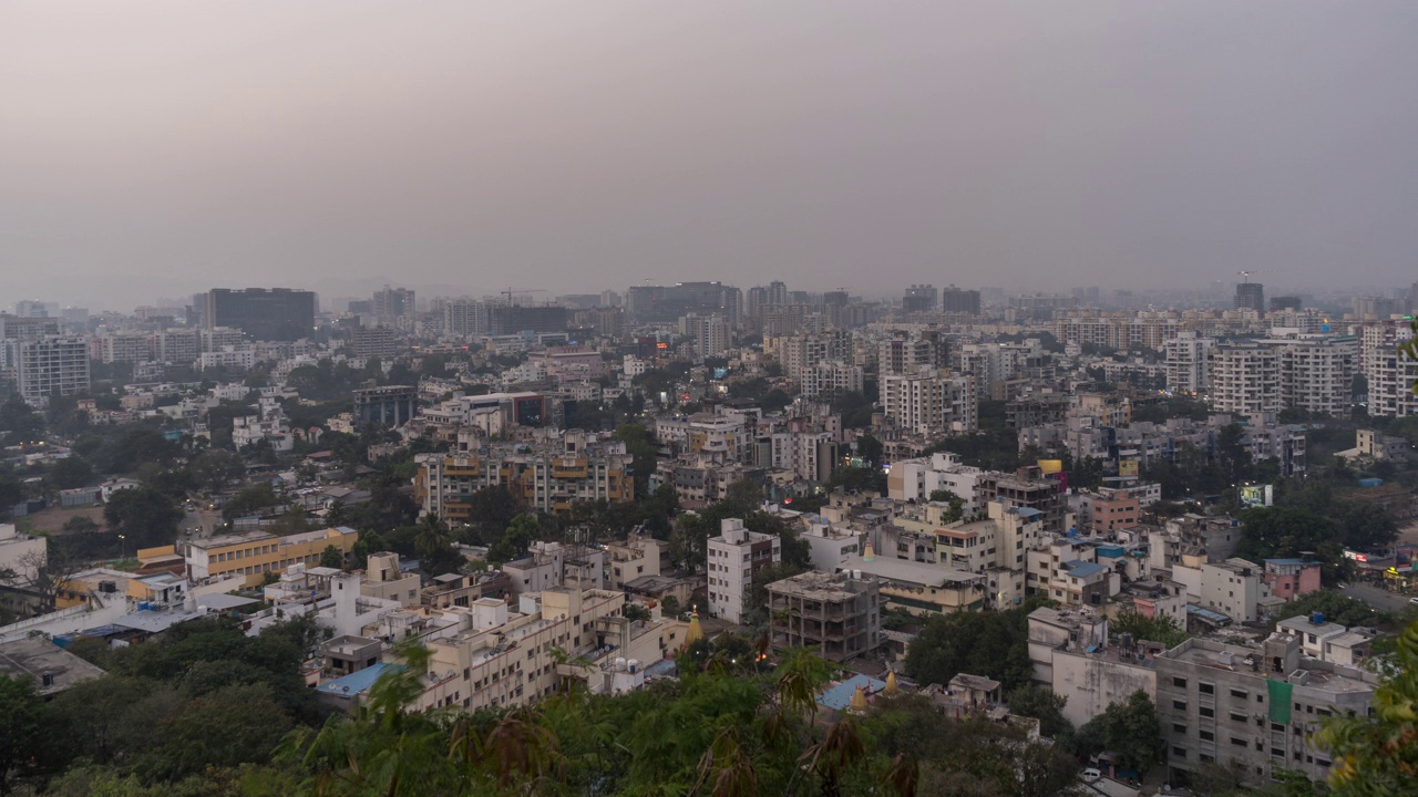 美丽的城市景观和鸟瞰图的城市，马哈拉施特拉邦，印度视频下载