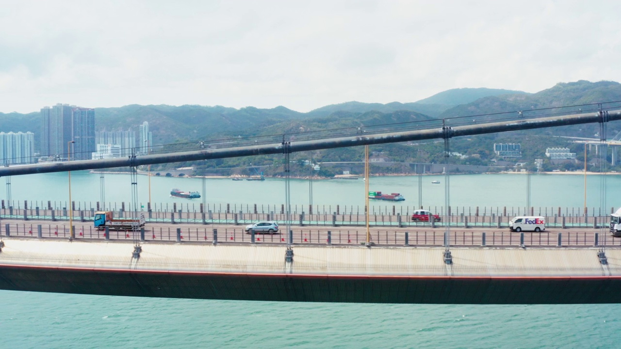 香港青马大桥的无人机照片视频下载