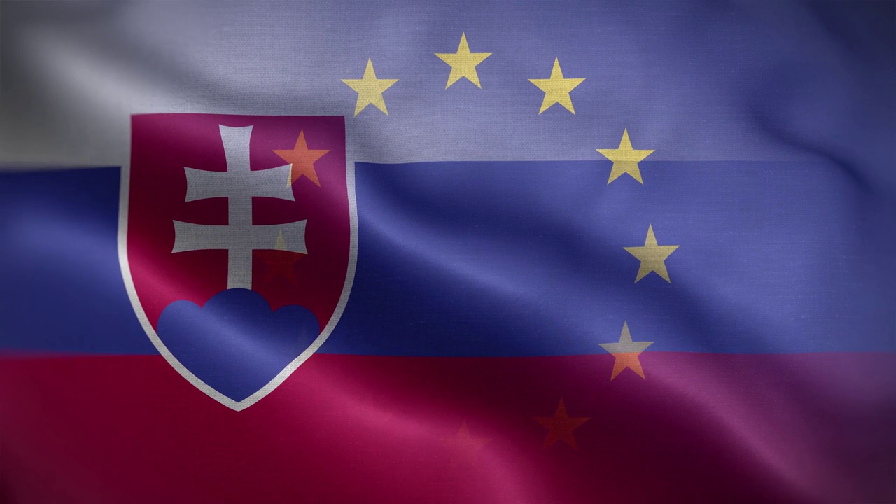 欧盟斯洛伐克国旗循环背景4K视频下载
