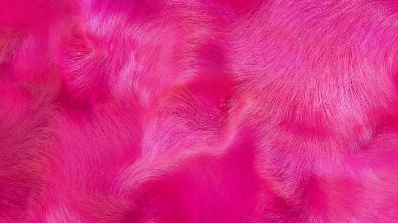 热粉红色毛茸茸的皮毛纹理动画视频素材