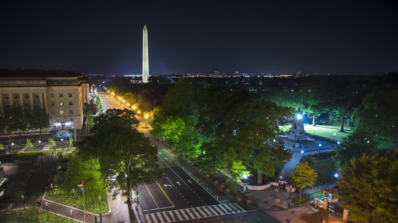 华盛顿纪念碑的24小时延时拍摄视频下载