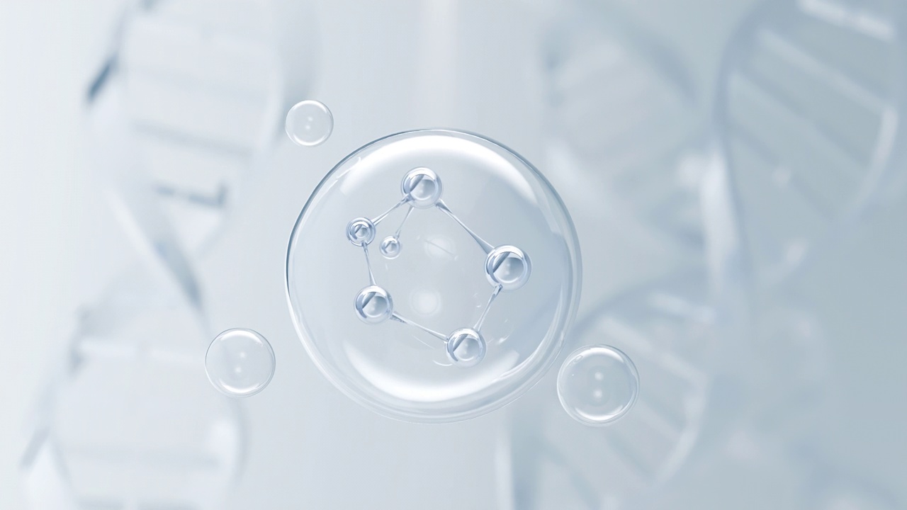 泡泡里的分子，化妆品精华视频素材