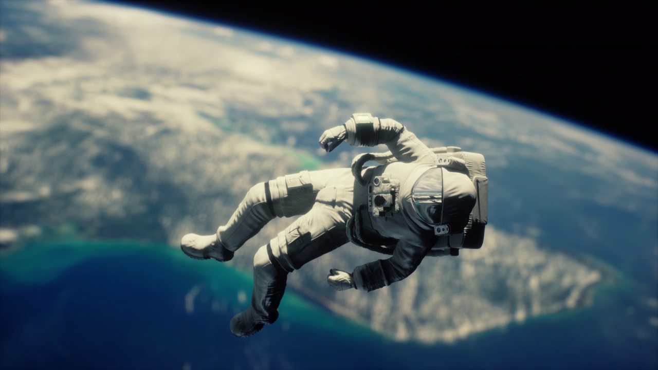 外太空的宇航员这张照片的元素由美国宇航局提供视频素材