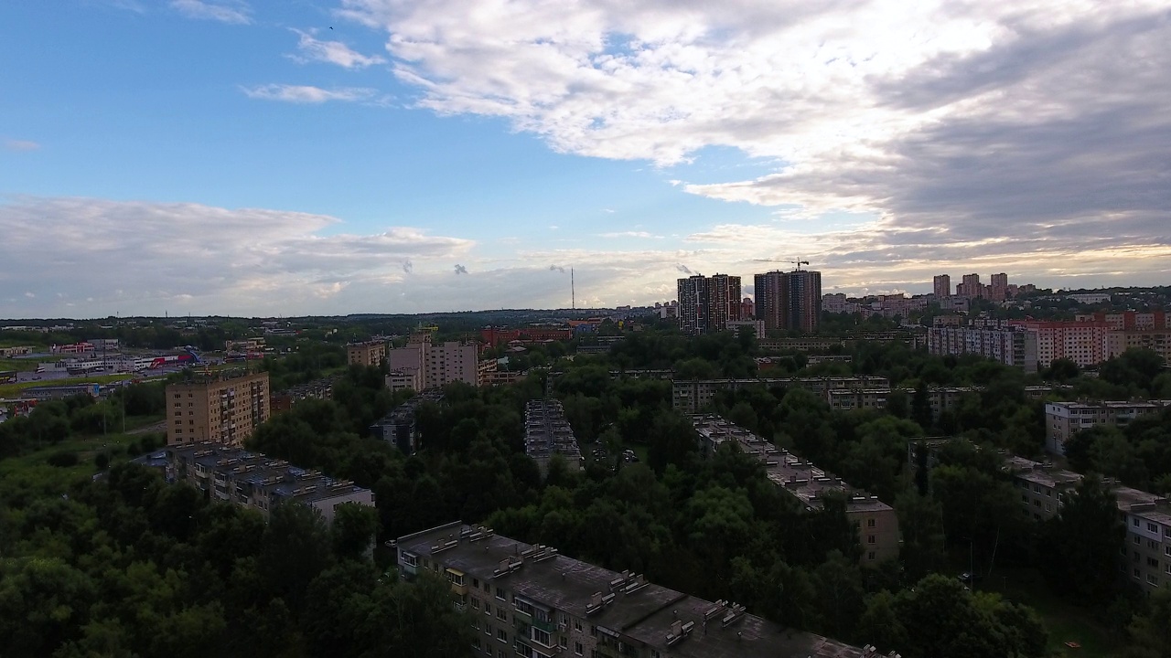 无人机拍摄的城市住宅区视频素材