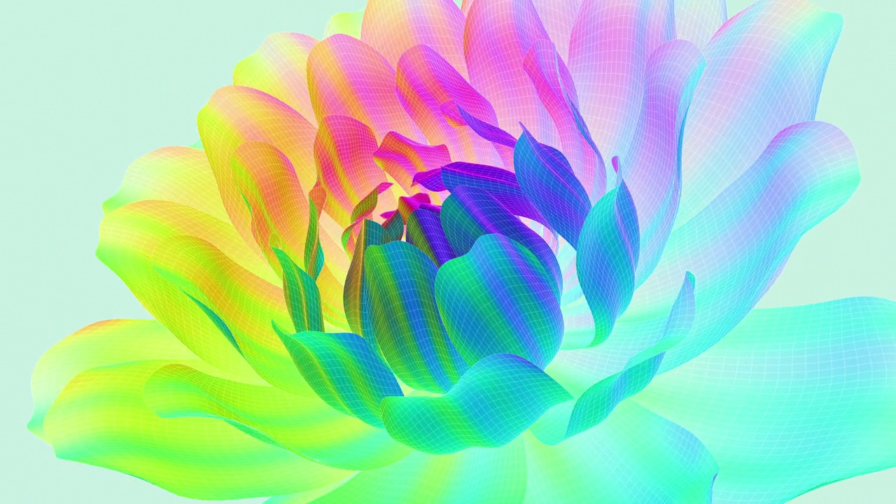 霓虹灯纳米科技的美丽花朵视频下载