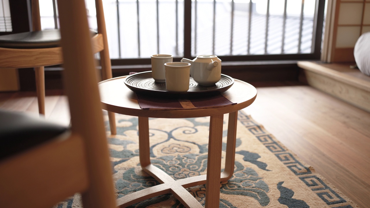 京都现代町屋酒店客房视频素材