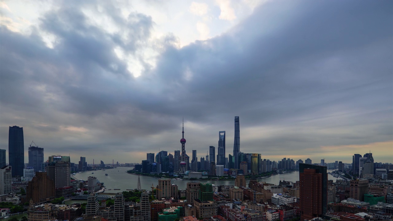 上海城市风景的延时摄影视频下载