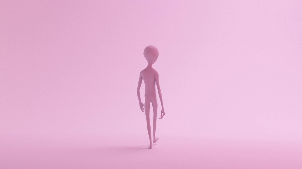 粉色系列外星人绕圈行走视频下载