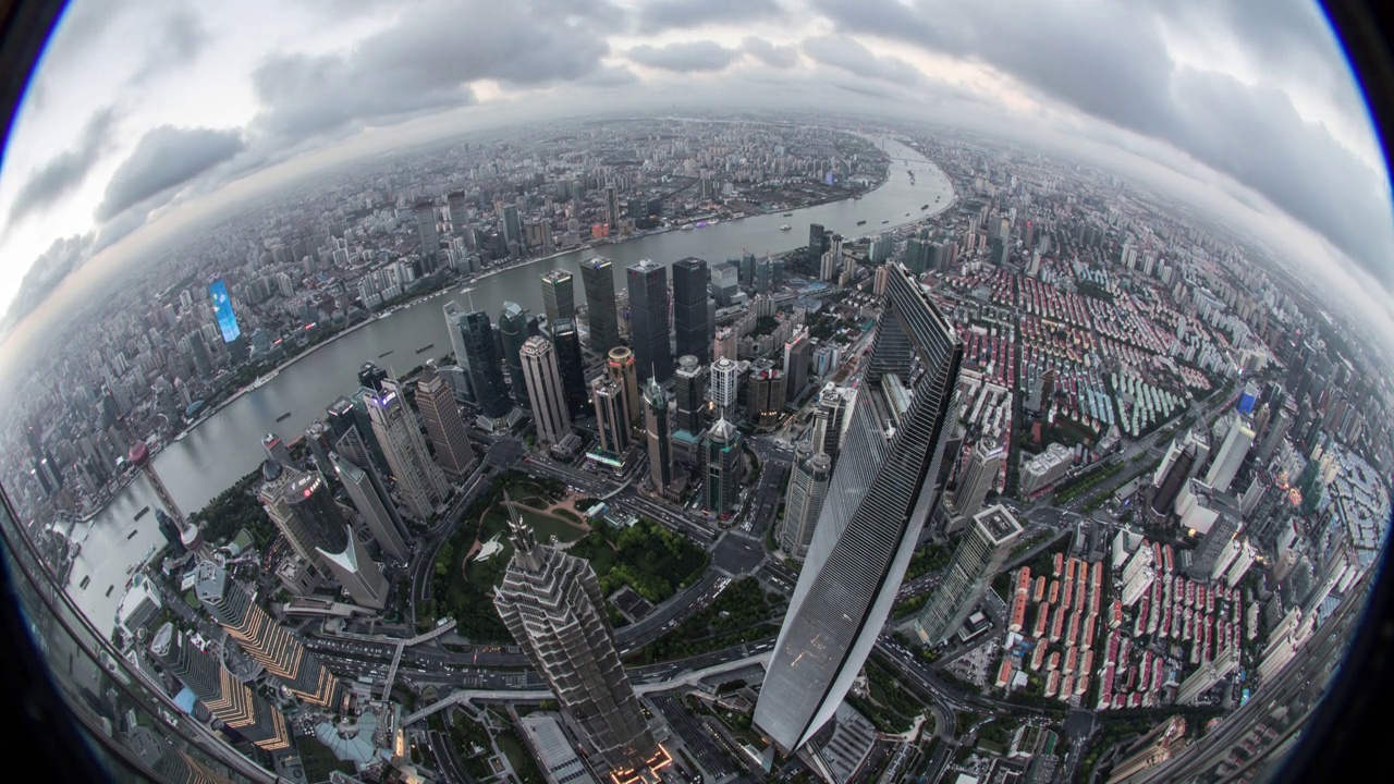上海城市风景的延时摄影视频素材