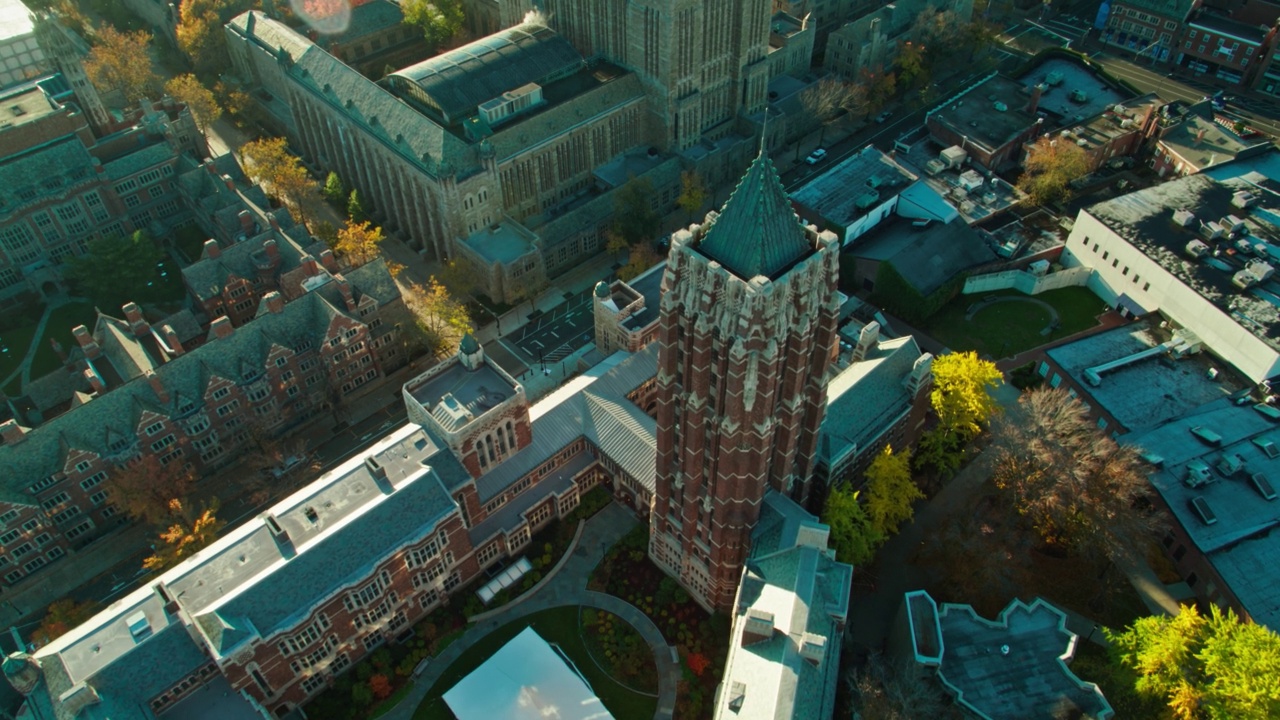 耶鲁大学-无人机射击视频素材