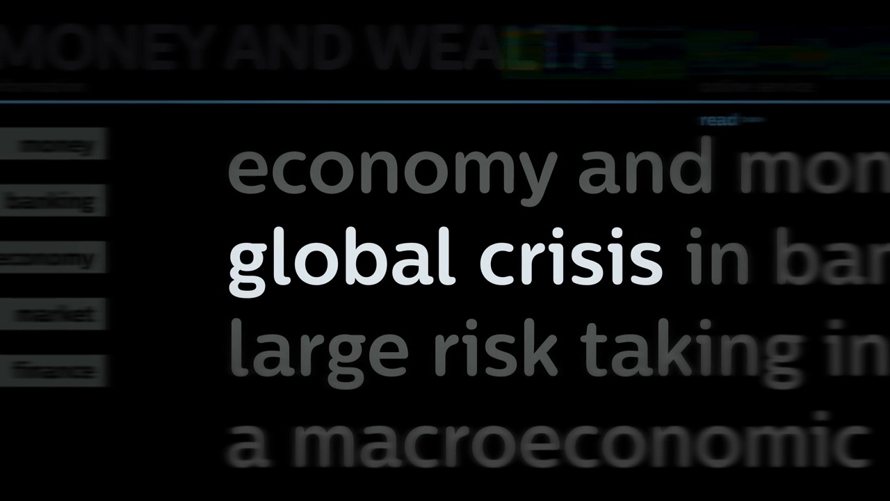 头条新闻标题媒体与全球危机经济崩溃无缝衔接视频素材