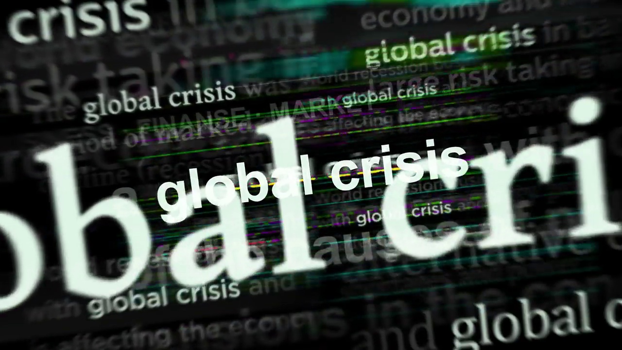 头条新闻标题媒体与全球危机经济崩溃无缝衔接视频素材