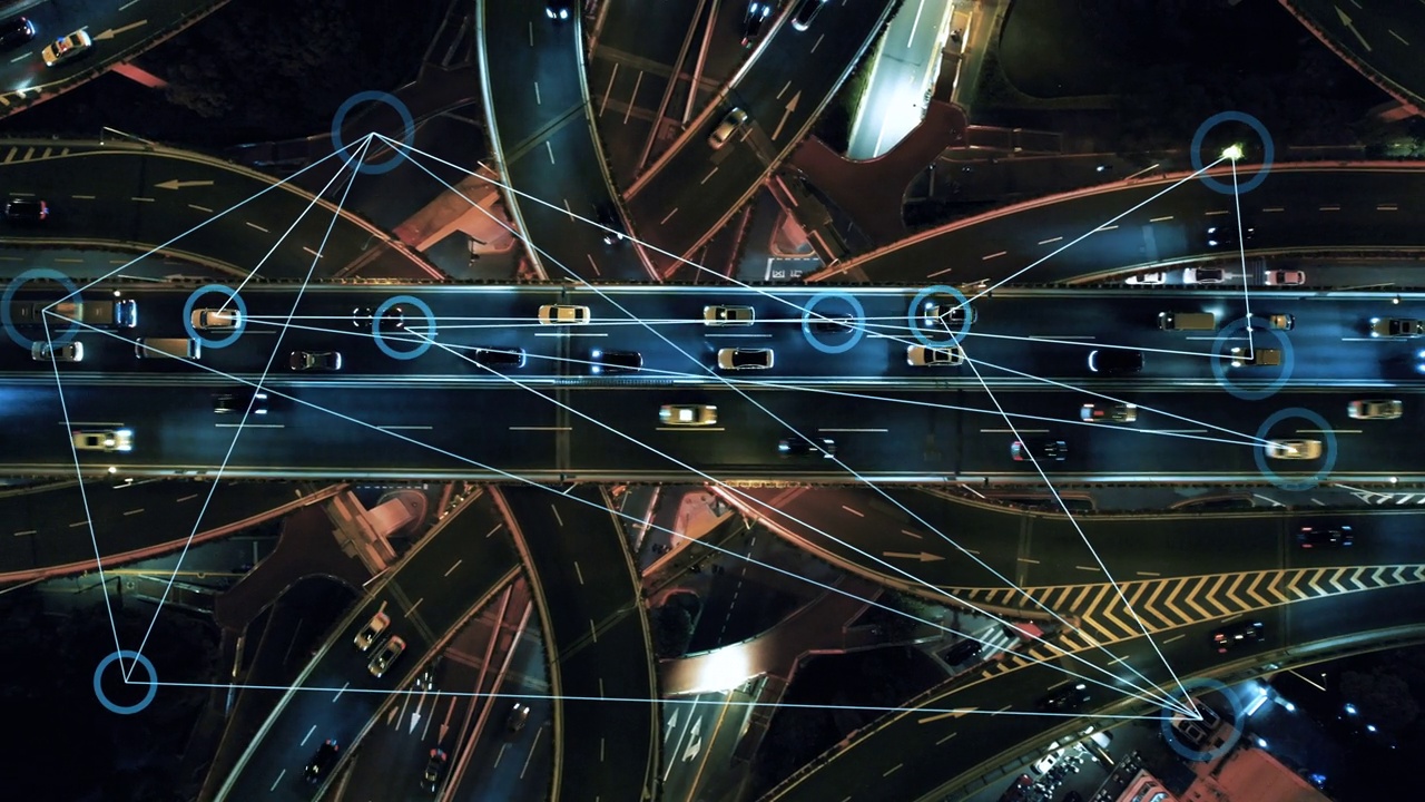 未来智能交通汽车传感系统概念视频素材