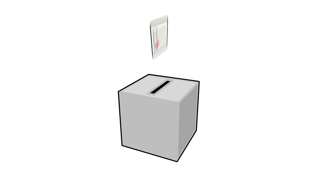 将选票投进投票箱4k 2D动画视频素材