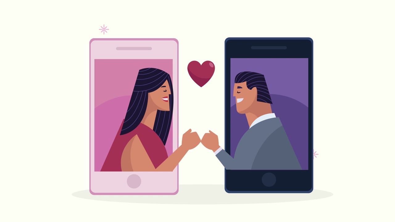 智能手机动画中的情侣视频下载