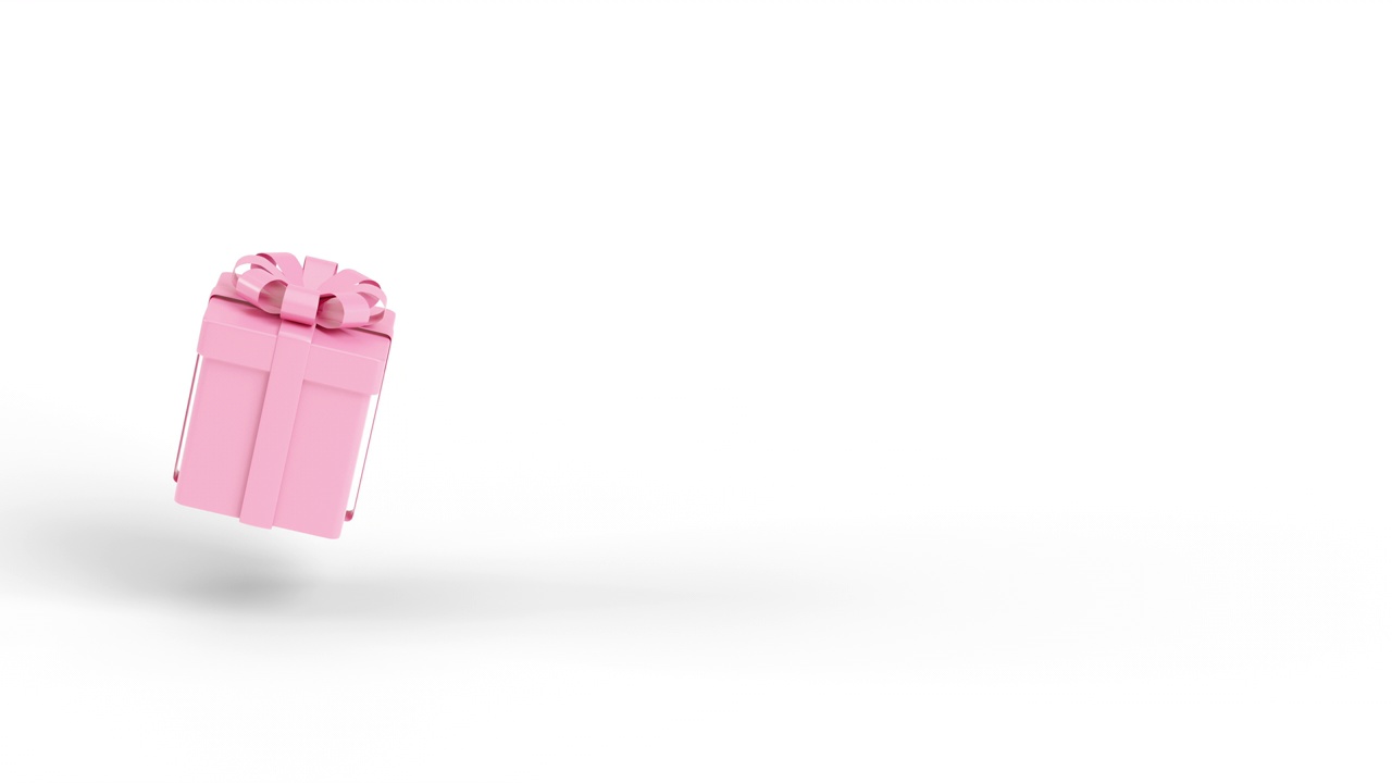 粉色3d盒子礼品动画旋转4k无缝循环运动视频贺卡。概念:动画圣诞节，黑色星期五，生日。视频下载