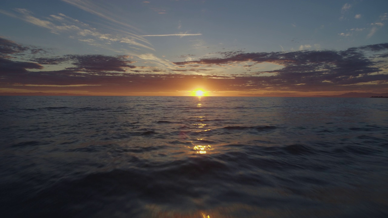太平洋日落的WS航拍图。视频下载
