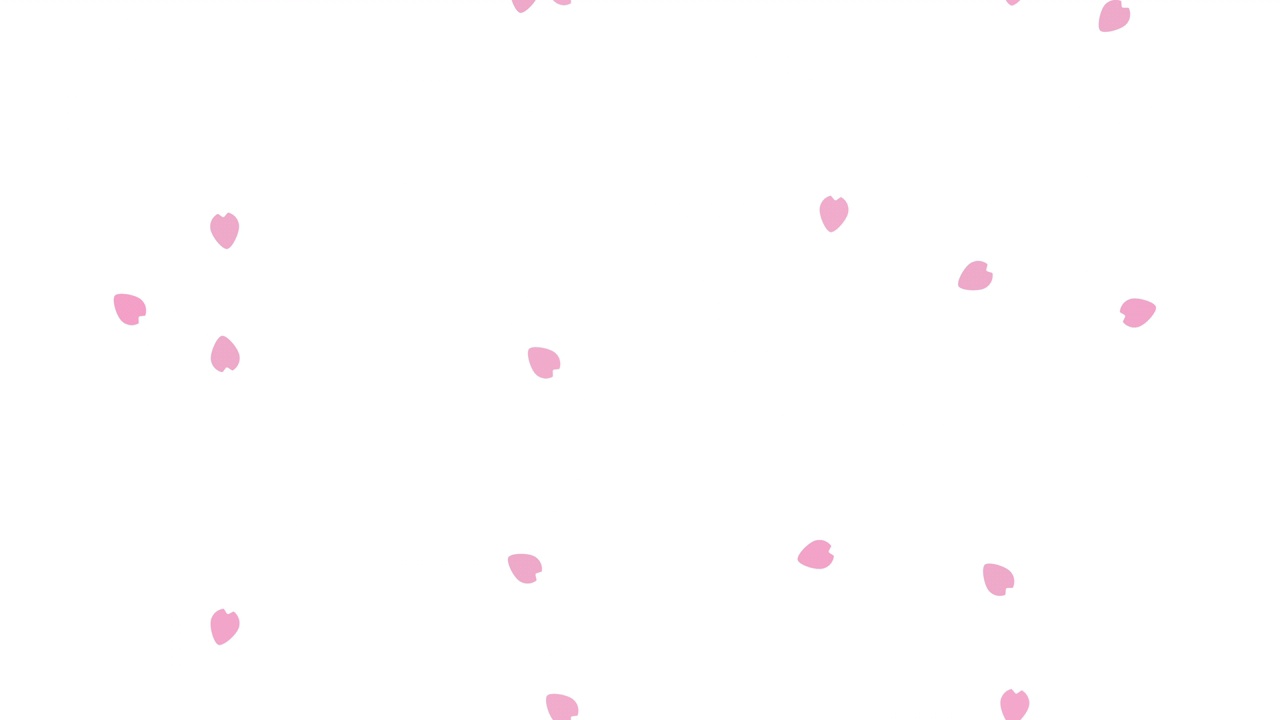 跳舞的樱花动画白色背景视频素材