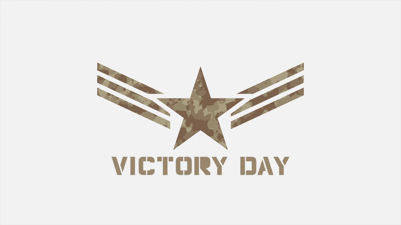 印有军星和条纹的胜利日图案视频下载
