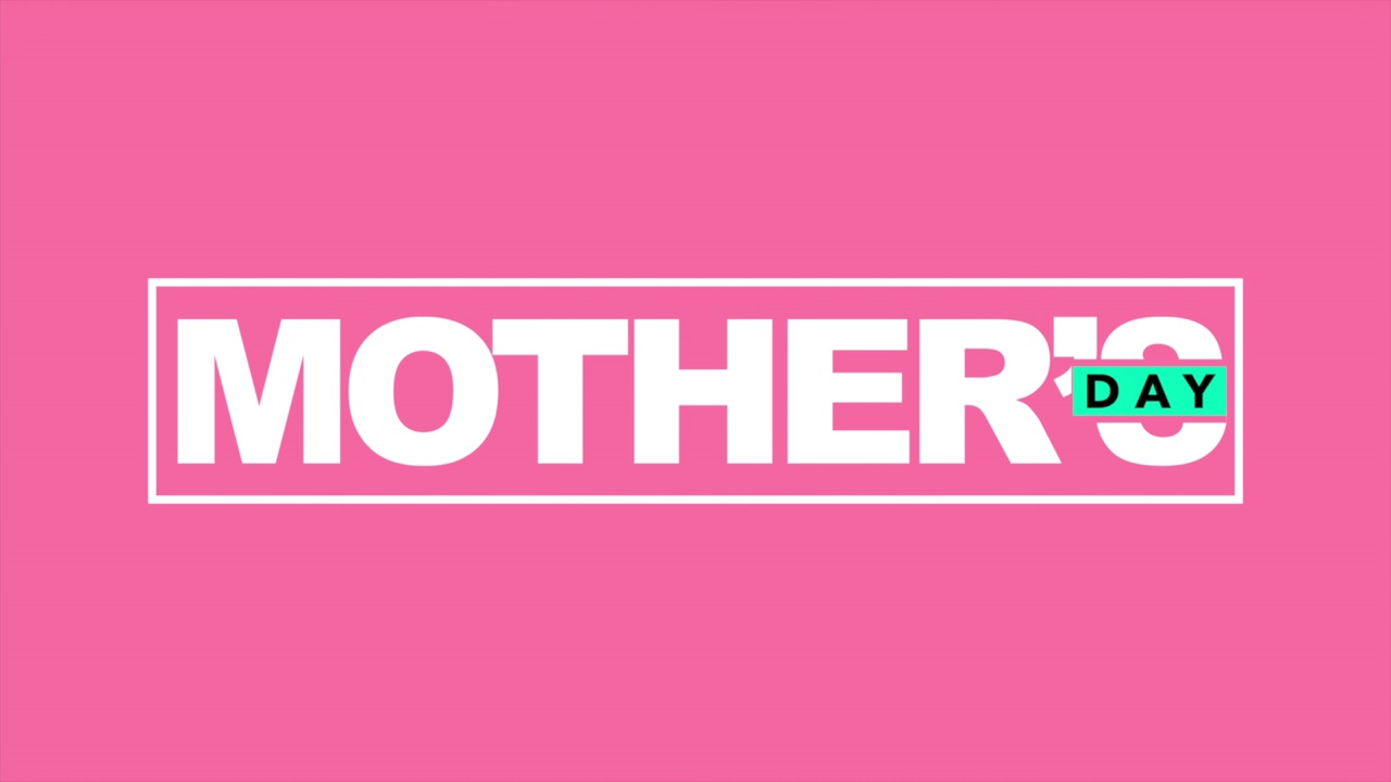 母亲节与粉红色的极简主义背景视频下载