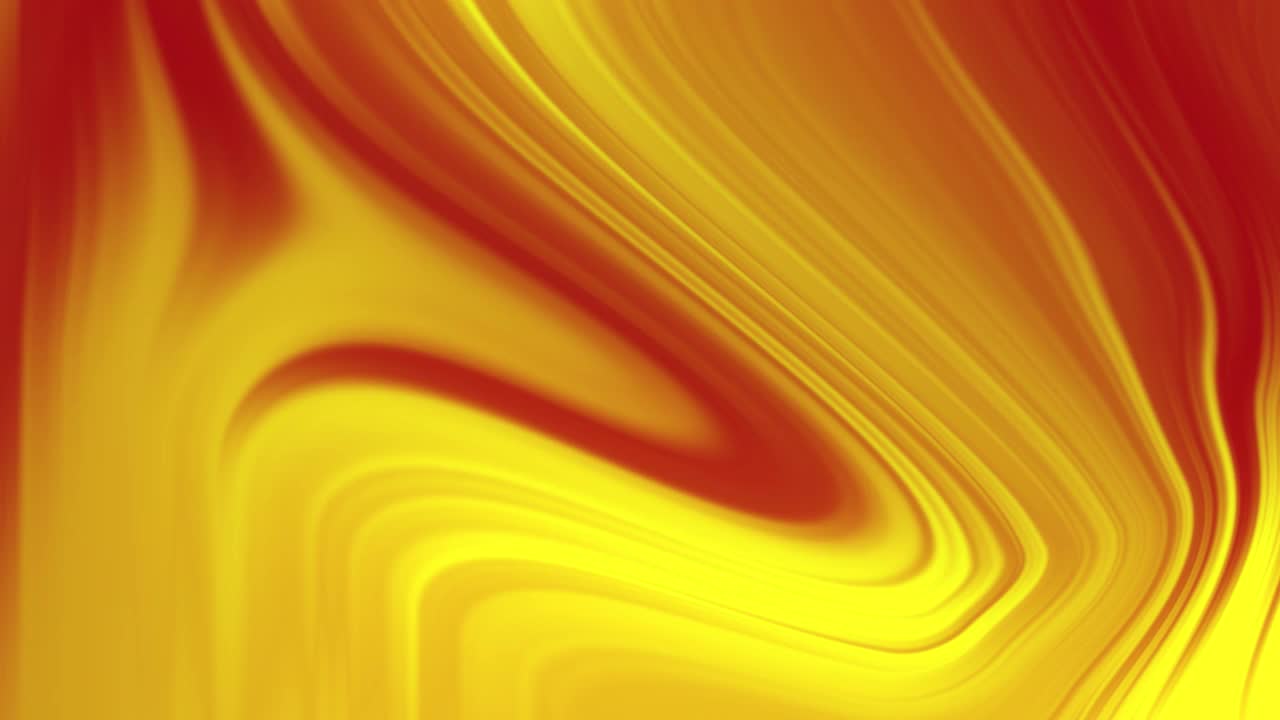 流体充满活力的梯度素材。移动的4k黄色红色动画与平滑的运动在帧左转与复制空间。背景概念视频素材